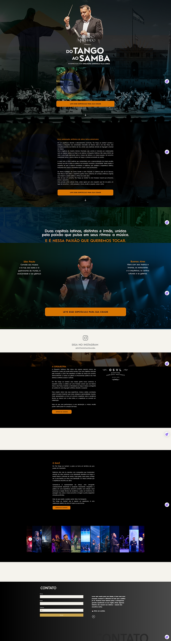 Landing page do projeto Do Tango ao Samba